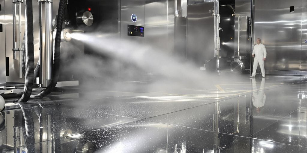 آلة تنظيف بالبخار متطورة على سطح لامع في الطائف الحديثة.