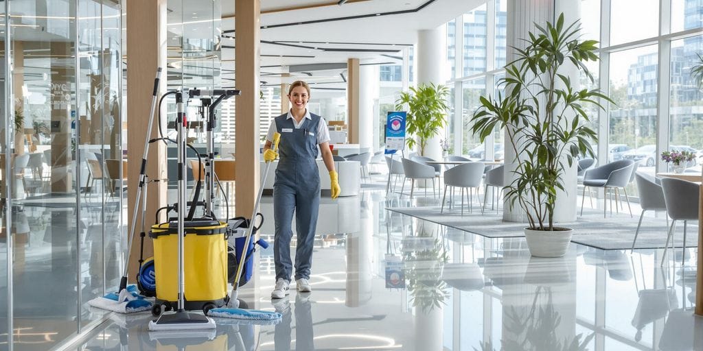 مشهد نظيف وعصري يبرز أناقة وتطور متكامل لخدمات التنظيف المتميزة